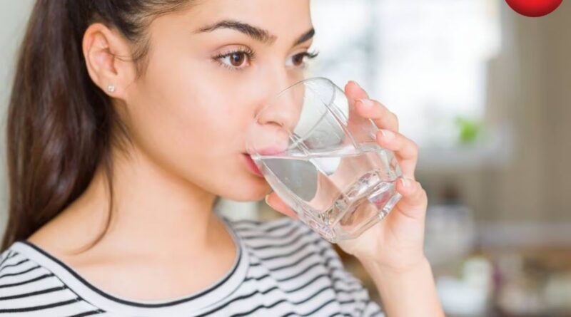 Standing and Drinking Water
