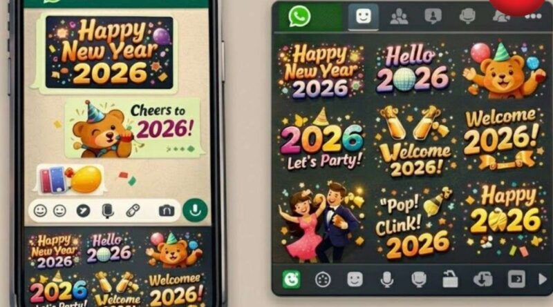 WhatsApp Happy New Year 2026 Stickers