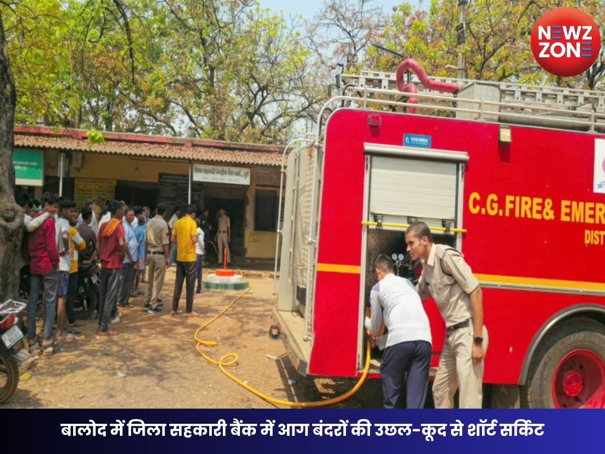 Chhattisgarh News: बालोद में जिला सहकारी बैंक में आग बंदरों की उछल-कूद से शॉर्ट सर्किट, कंप्यूटर-दस्तावेज जले