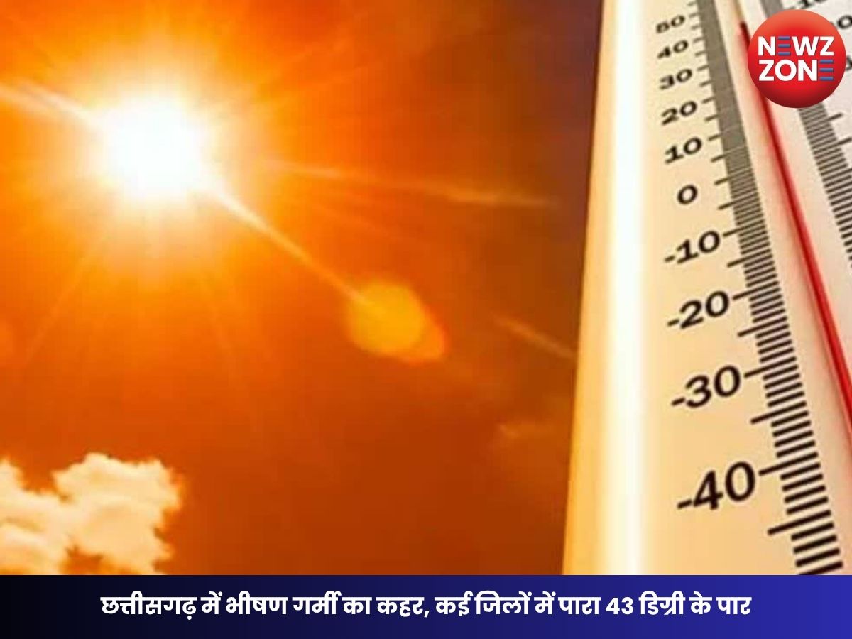 CG Weather Update: छत्तीसगढ़ में भीषण गर्मी का कहर, कई जिलों में पारा 43 डिग्री के पार, अगले 5 दिनों तक हीट वेव का अलर्ट