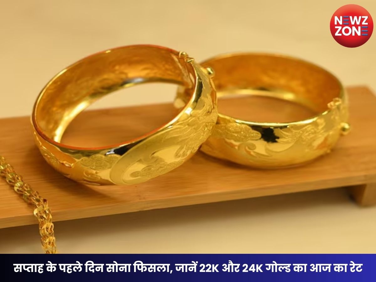 Gold Price Today: सप्ताह के पहले दिन सोना फिसला, जानें 22K और 24K गोल्ड का आज का रेट