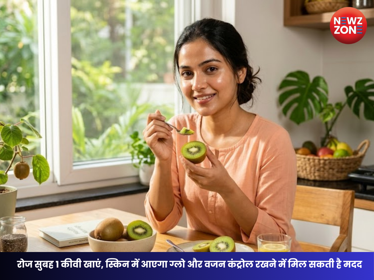 Kiwi Benefits : रोज सुबह 1 कीवी खाएं, स्किन में आएगा ग्लो और वजन कंट्रोल रखने में मिल सकती है मदद