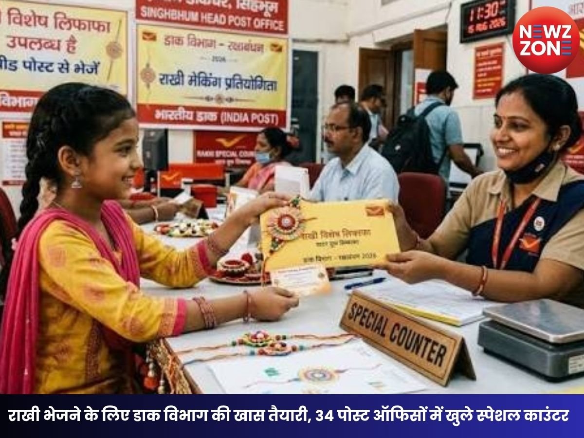Rakshabandhan 2026: राखी भेजने के लिए डाक विभाग की खास तैयारी, 34 पोस्ट ऑफिसों में खुले स्पेशल काउंटर