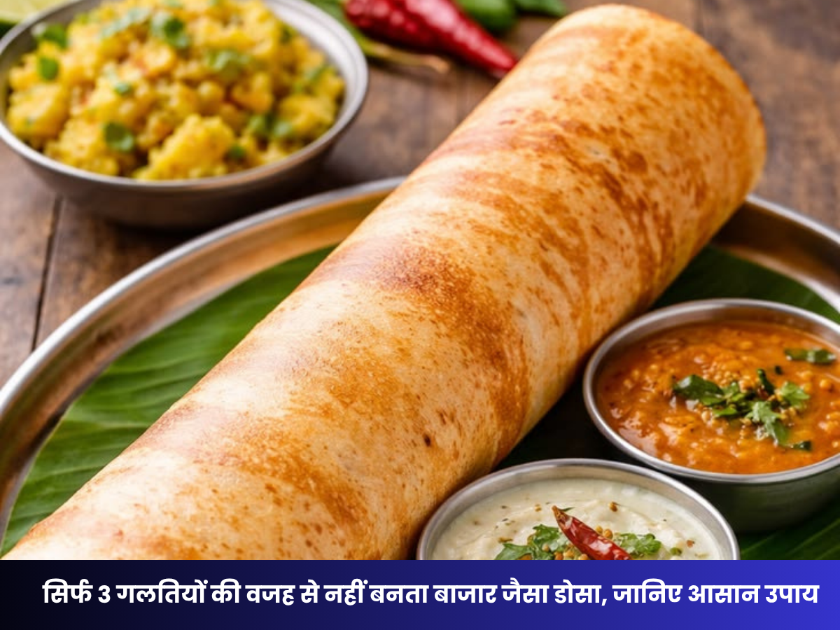 Dosa Mistakes Should Avoid: घर में बाजार जैसा क्रिस्पी डोसा क्यों नहीं बनता? जानिए 3 बड़ी गलतियां और आसान उपाय