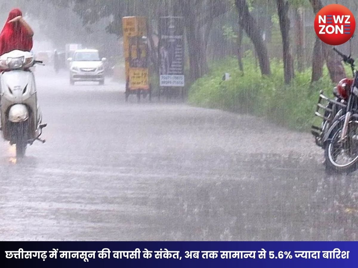 CG Weather Today: छत्तीसगढ़ में मानसून की वापसी के संकेत, अब तक सामान्य से 5.6% ज्यादा बारिश, जानें किस जिले में कितना बरसा पानी