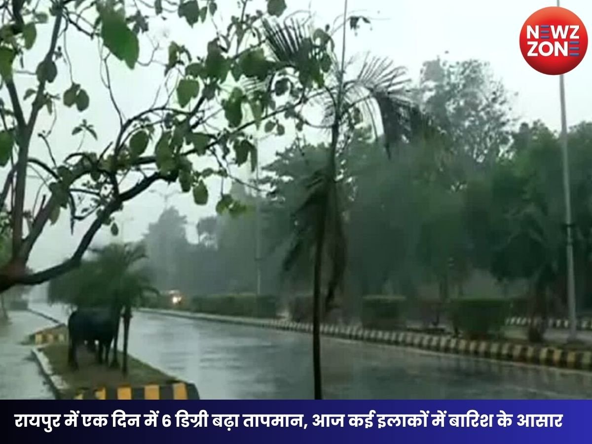 CG Weather Today: रायपुर में एक दिन में 6 डिग्री बढ़ा तापमान, आज कई इलाकों में बारिश के आसार